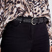 Ceinture tressée à paillettes noir femme