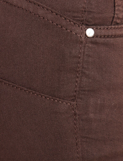Pantalon léger taille standard 7/8ème marron foncé femme