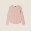 Pull manches longues vieux rose femme