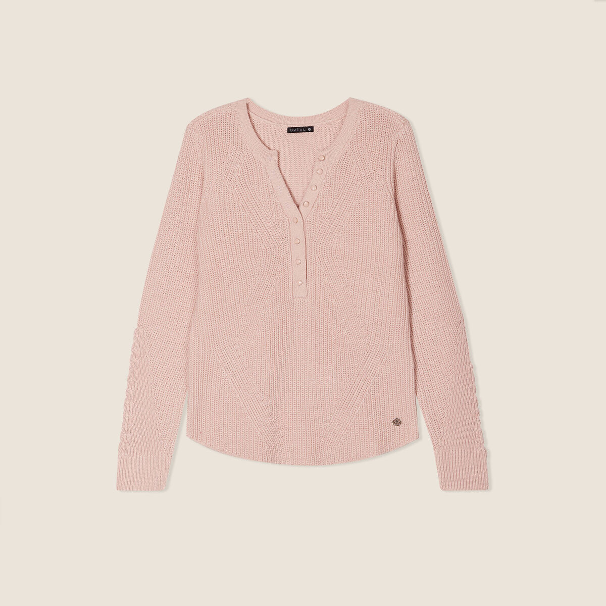 Pull manches longues vieux rose femme