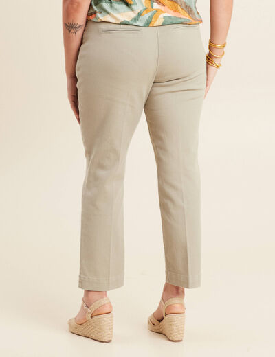 Jean droit 7/8ème vert clair femme