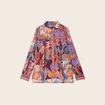Chemise manches longues fluide orange femme