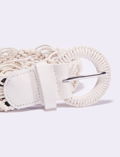 Ceinture en macramé ecru femme