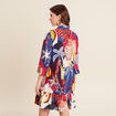 Robe courte &eacute;vas&eacute;e manches 3/4 bleu femme
