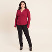 Pull manches longues rouge fonc&eacute; femme