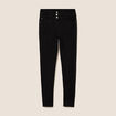 Jean ajust&eacute; taille haute stretch noir femme