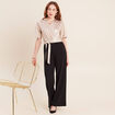 Combinaison pantalon droite couleur or femme
