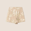 Short taille haute beige fonce femme
