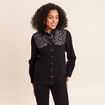 Chemise en jean manches longues noir femme