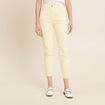 Pantalon ajusté 7/8ème jaune clair femme