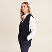 Pull sans manches bleu foncé femme