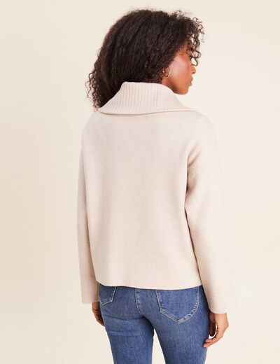 Cardigan col camionneur beige femme