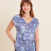 T-shirt manches courtes bleu femme