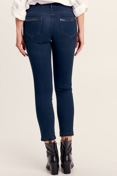 Jean ajusté à sequins denim brut femme