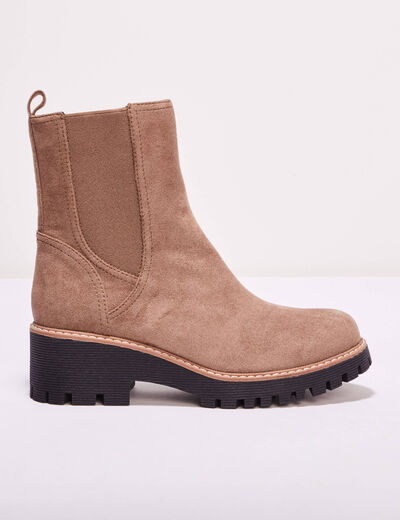 Bottines chelsea crantées marron femme
