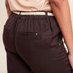 Pantalon flou ceinturé marron foncé femme