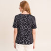 T-shirt droit col v manches courtes noir femme