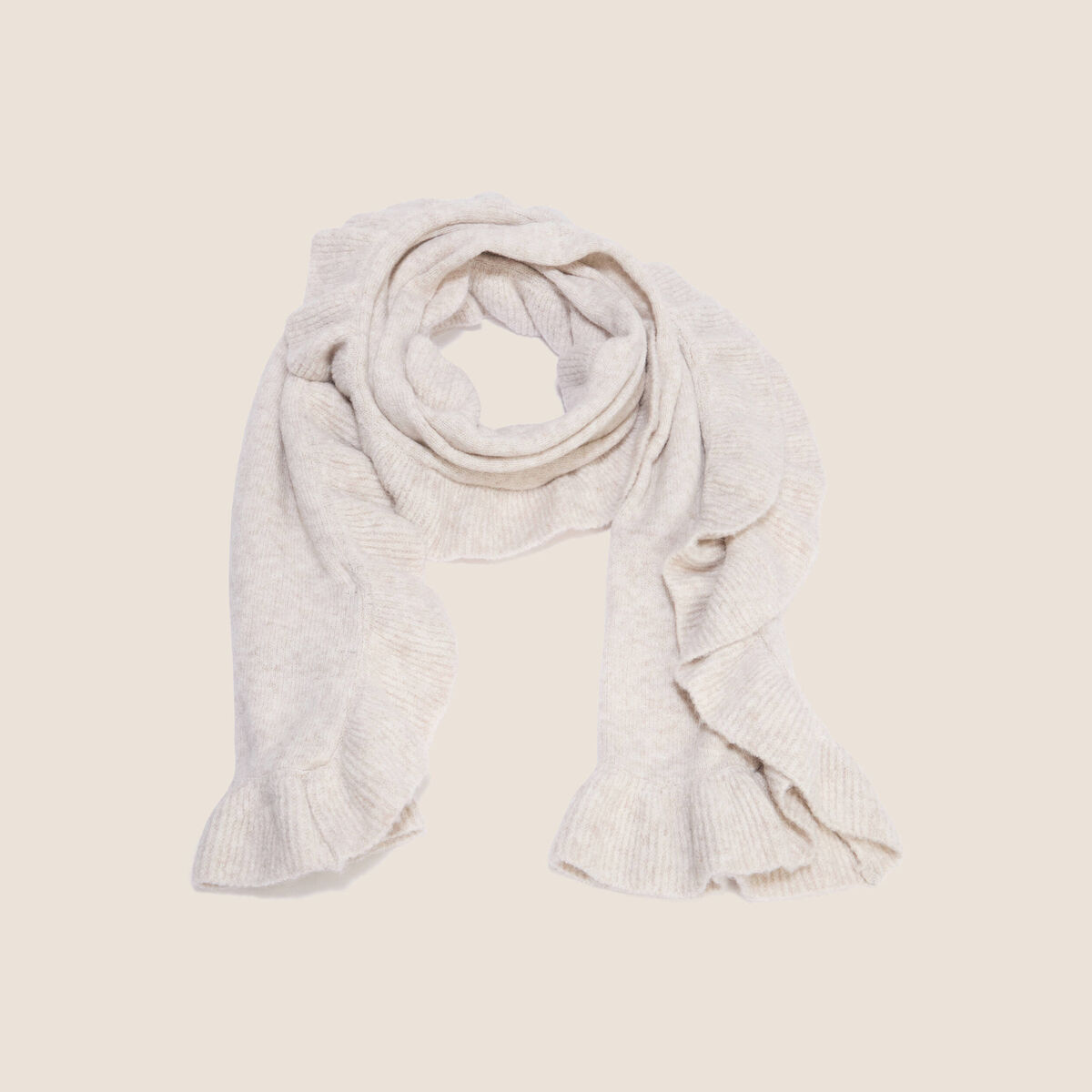 &Eacute;charpe aspect laineux beige femme