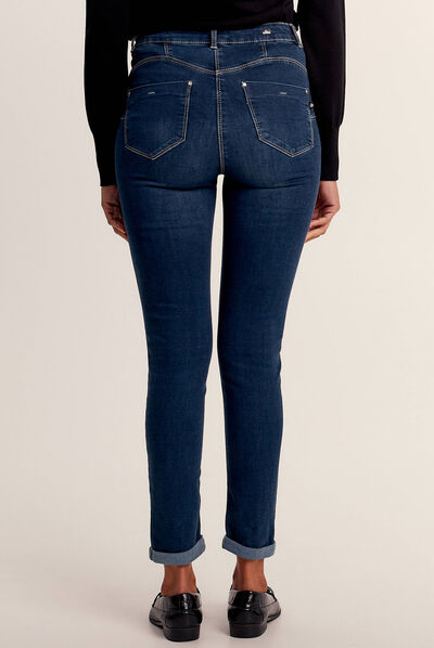 Jeans ajusté taille standard denim brut femme