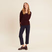 Pantalon droit bleu marine femme