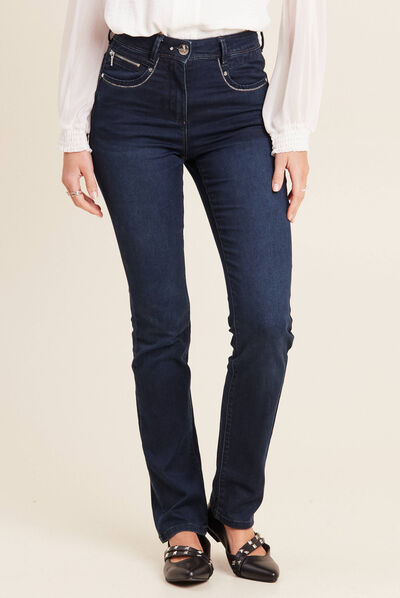 Jean droit denim brut femme