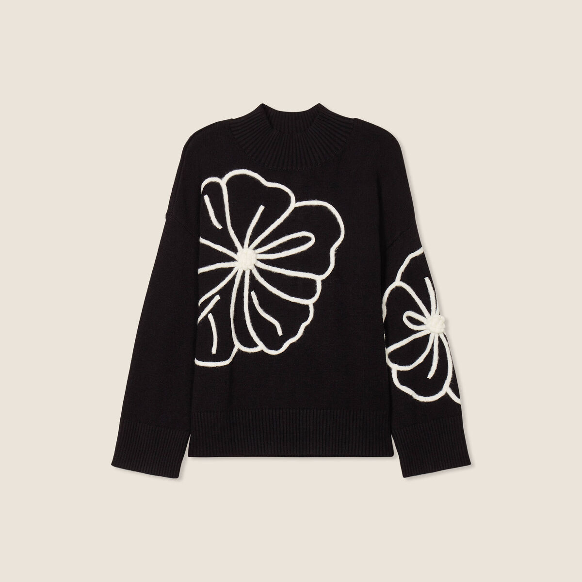 Pull manches longues noir femme