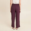 Pantalon large 7/8ème taille haute bordeaux femme