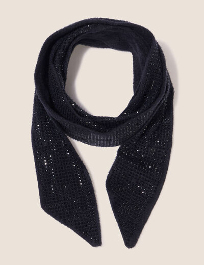 &Eacute;tole fluide avec strass noir femme