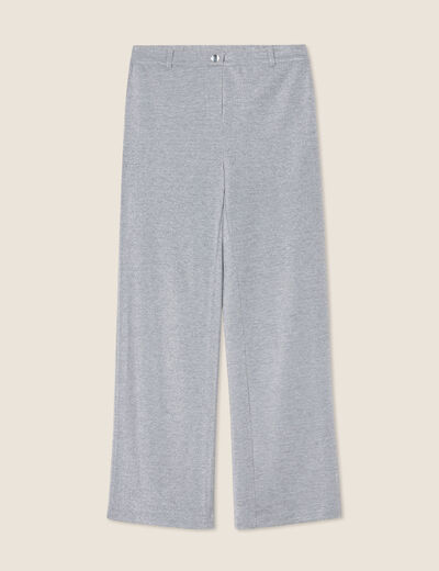Pantalon large paillettes gris argent femme