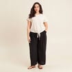 Blouse manches courtes nouée ecru femme