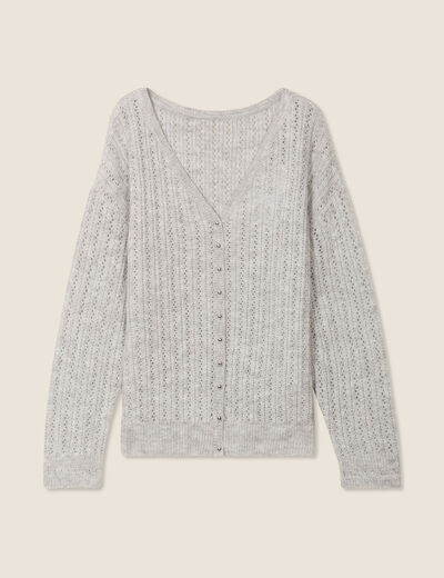 Gilet manches longues 2-en-1 gris clair femme