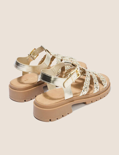Sandales couleur or femme