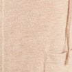Gilet droit mi-long &agrave; capuche creme femme