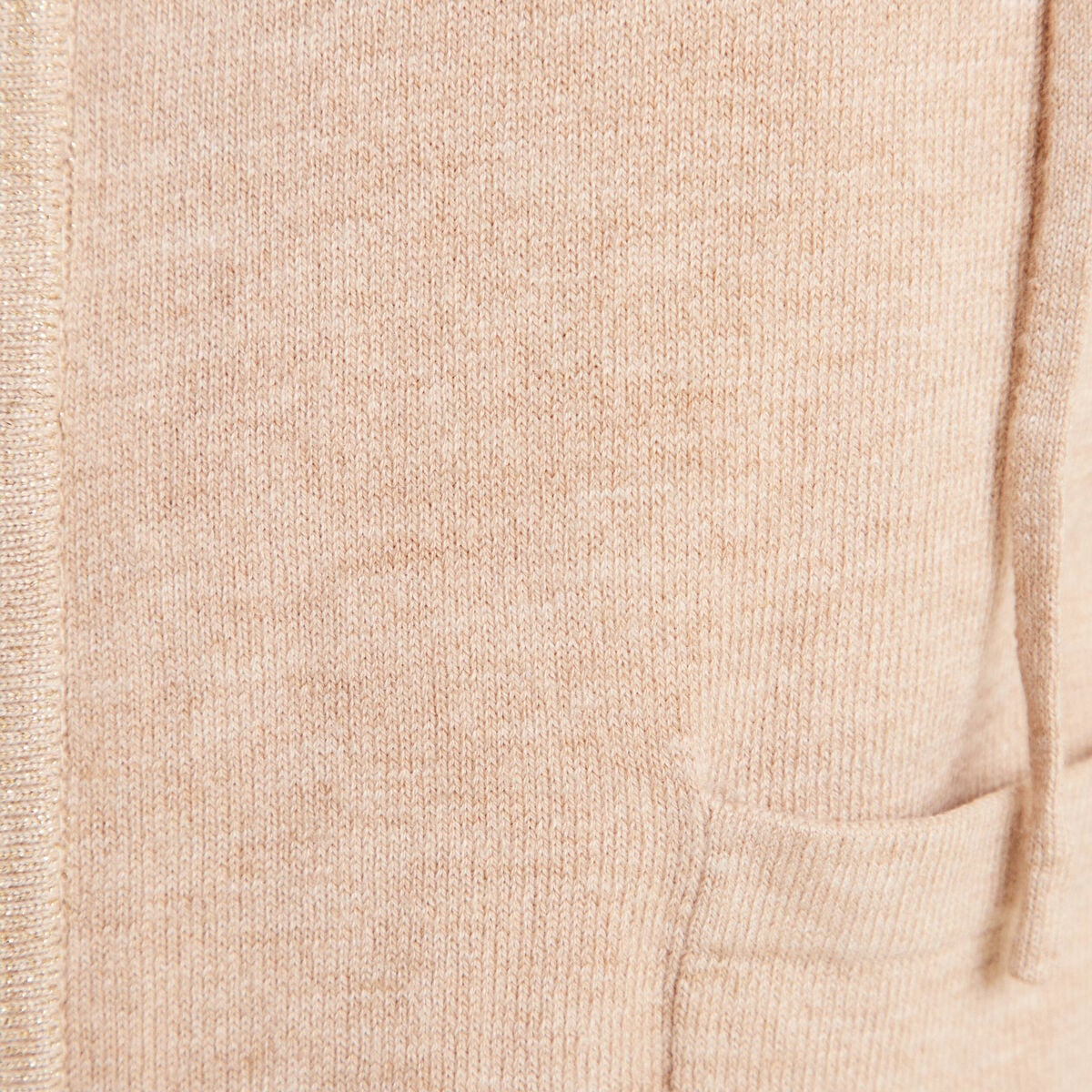 Gilet droit mi-long &agrave; capuche creme femme