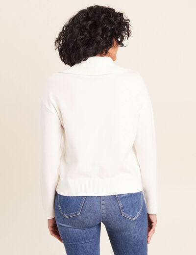 Gilet col camionneur ecru femme