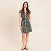 Robe droite zipp&eacute;e vert femme