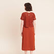 Robe 2 en 1 col rond marron fonc&eacute; femme