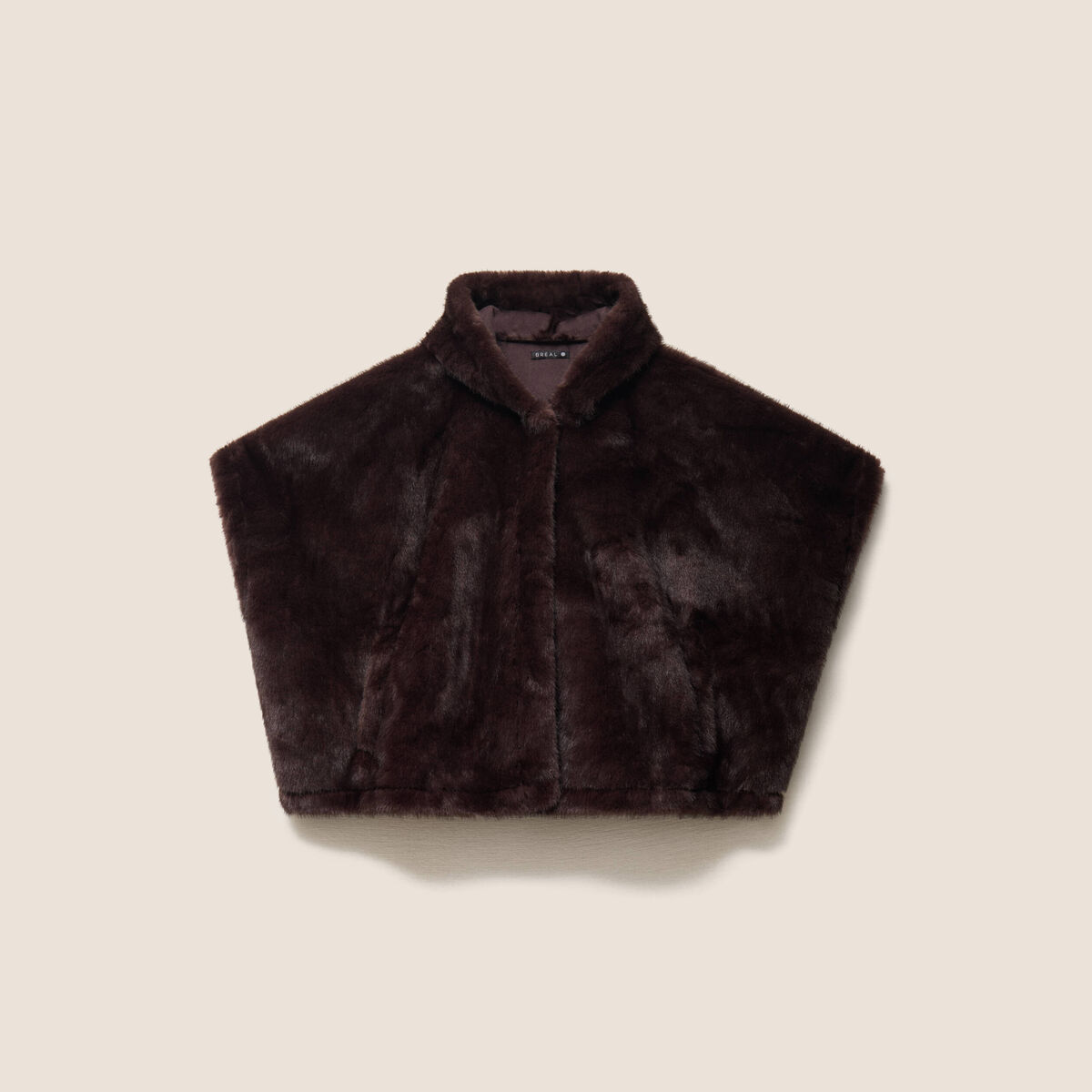Poncho marron fonc&eacute; femme