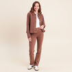 Jean coupe droite taille haute marron clair femme