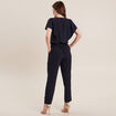 Combinaison pantalon droite bleu foncé femme