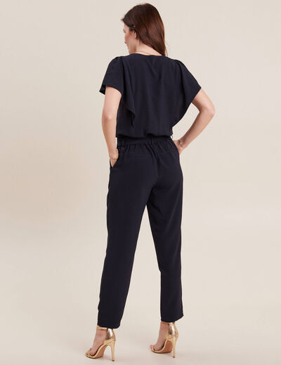 Combinaison pantalon droite bleu foncé femme