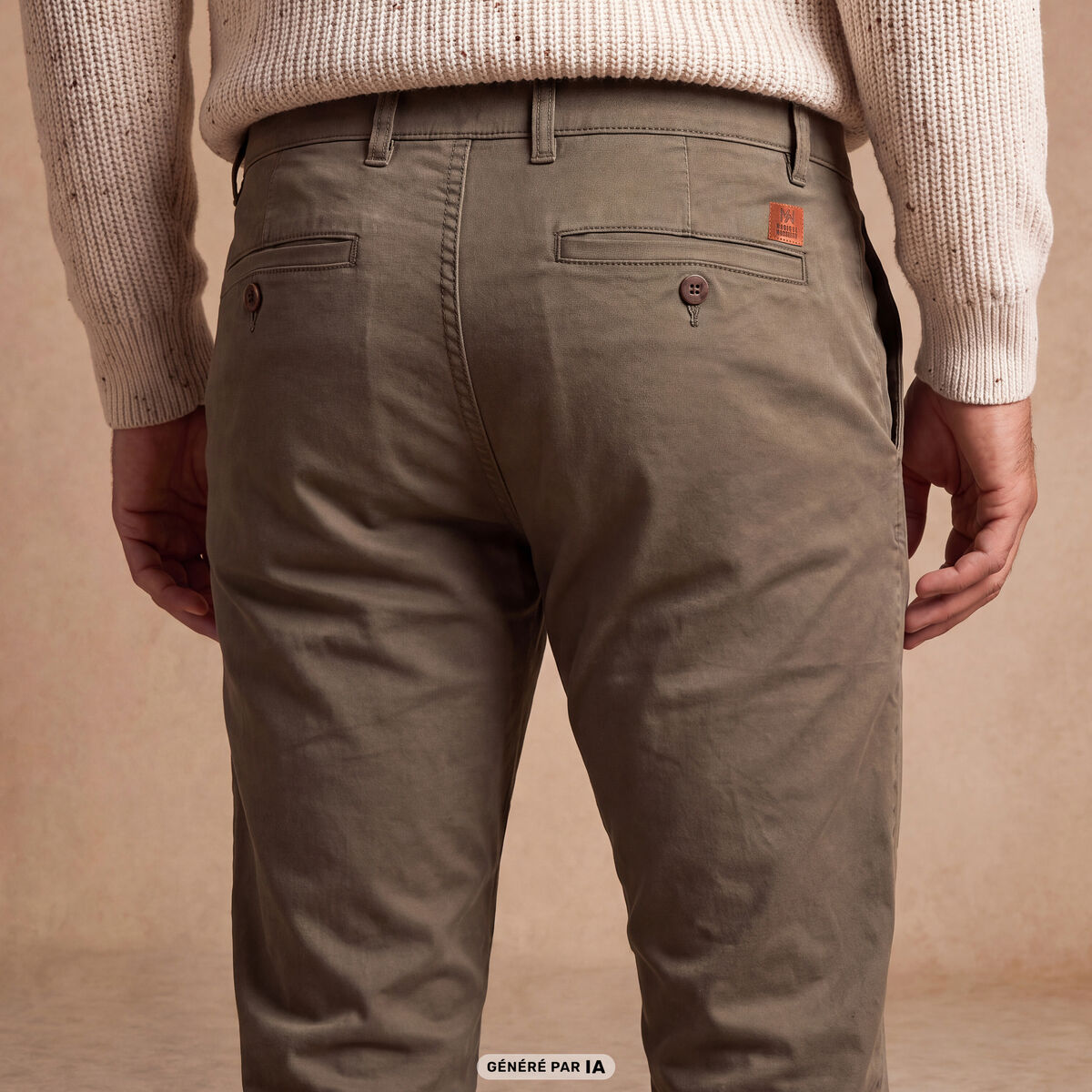 Pantalon Magique Monsieur le Leger chino vert kaki femme