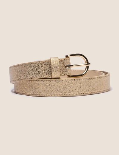 Ceinture fine iris&eacute;e couleur or femme