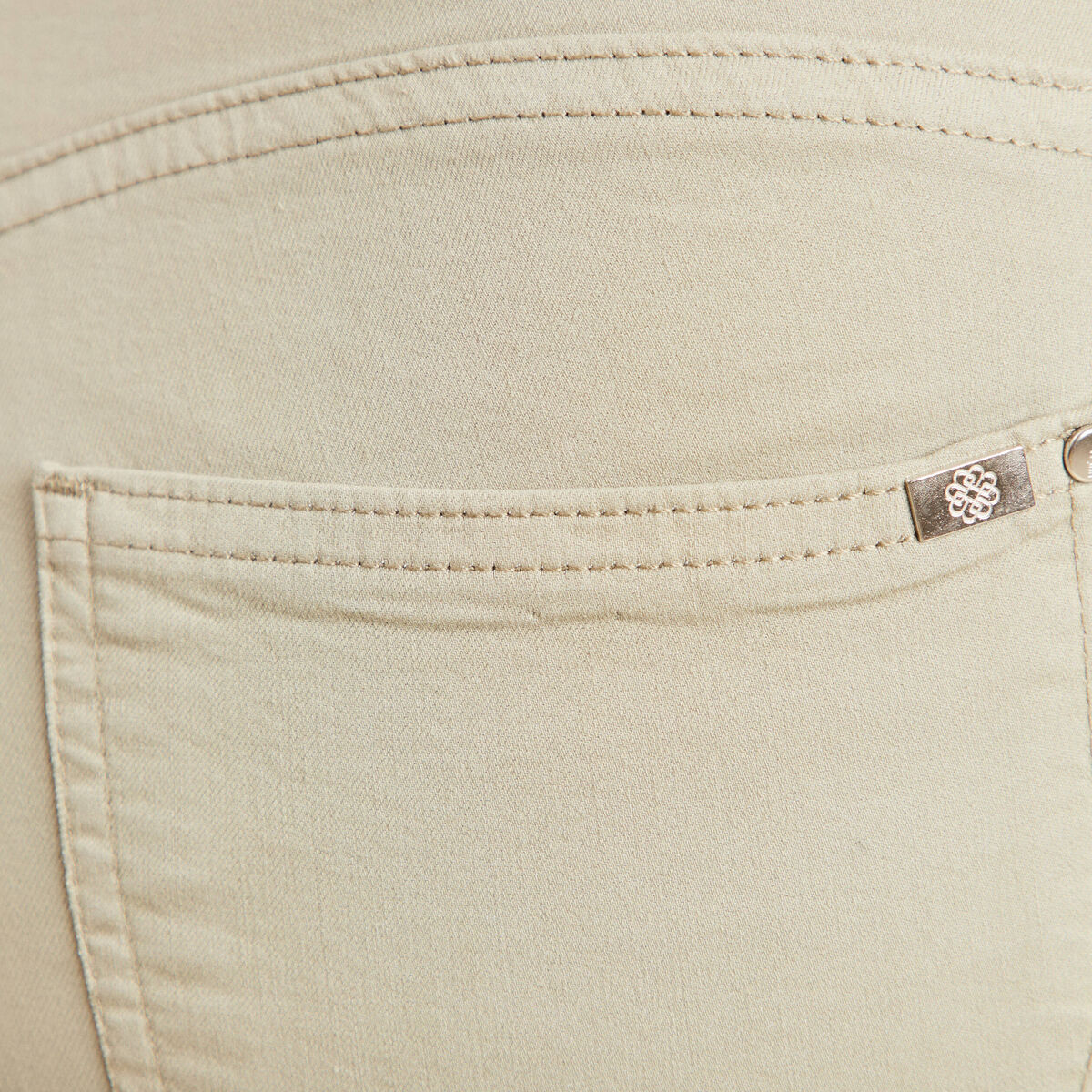 Pantalon léger taille haute long vert clair femme