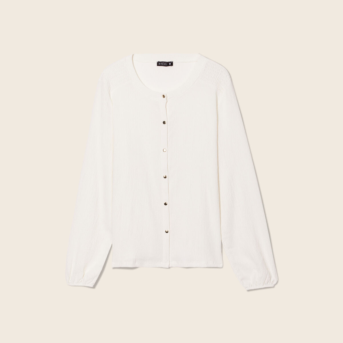 T-shirt manches longues ivoire femme