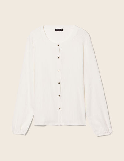 T-shirt manches longues ivoire femme