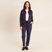 Jogging aspect daim bleu fonc&eacute; femme