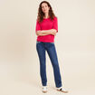 Pull col bateau rose femme