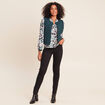 Gilet sans manches bouclette poches vert fonc&eacute; femme
