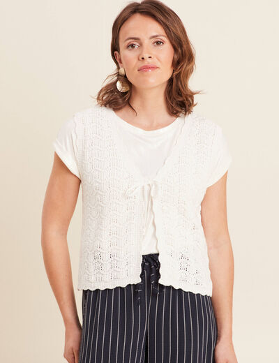 Gilet sans manches blanc femme